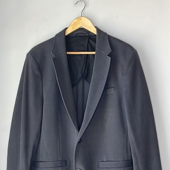 01.Algo Mens Navy Blazer 2 Button Double Vent 100% Cotton - Picture 3 of 11